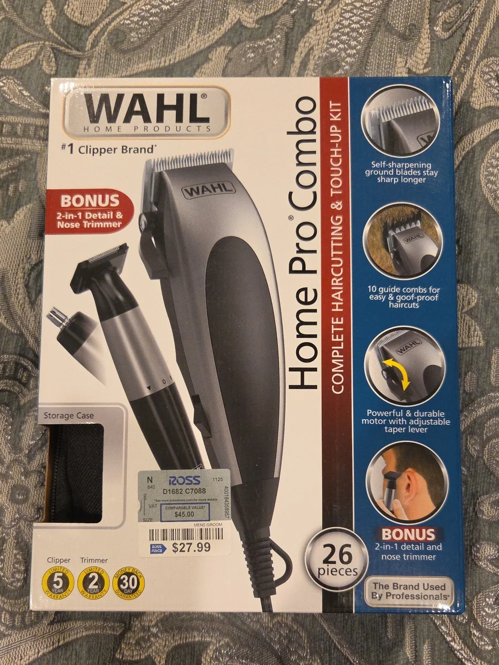 Wahl Home Pro Combo Hair Clipper & Trimmer NIB - Silver, Black